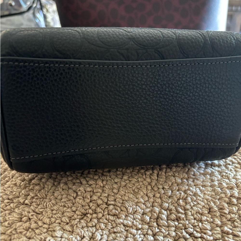 Coach Black Leather Signature Mini  Rowan Satchel - Picture 3 of 7